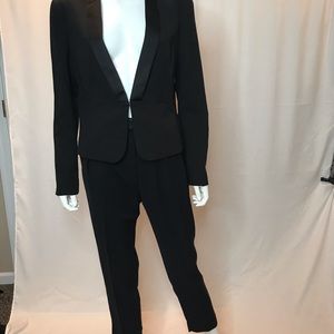 H&M BLACK SATIN TRIM SUIT (swipe for pics)